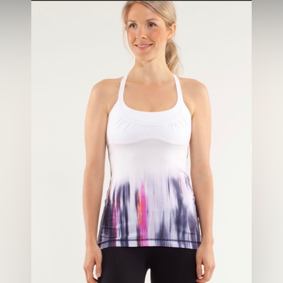 Lululemon Scoop Me Up White Deep Indigo Mirage Tank Sz 6 NWOT - Picture 3 of 12